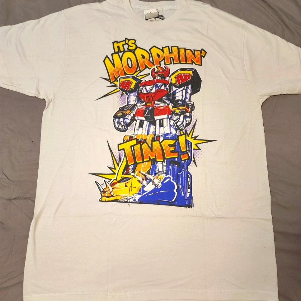 Power rangers morphin time white tshirt Size XL